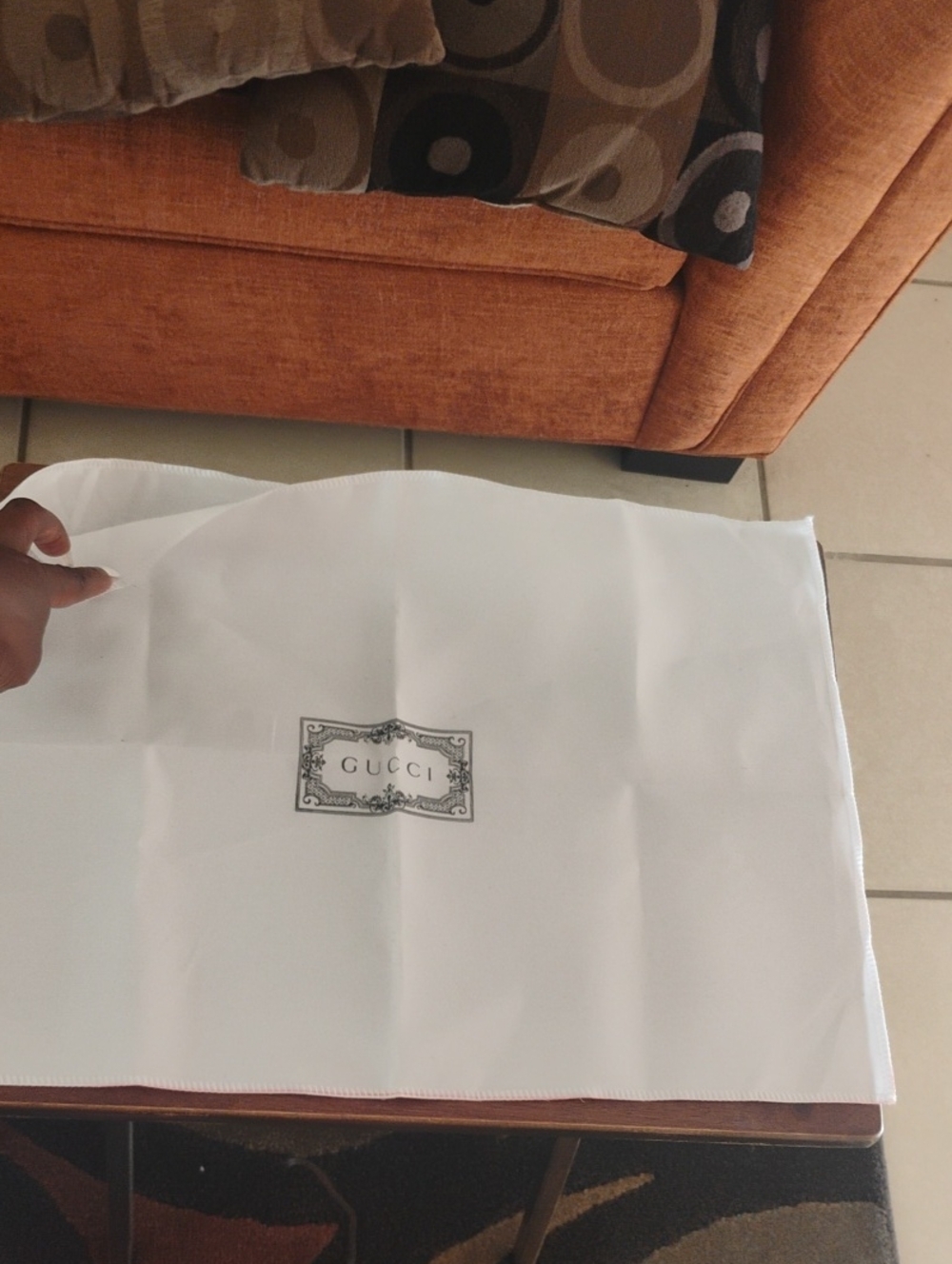 Gucci White Fabric Bag with Logo